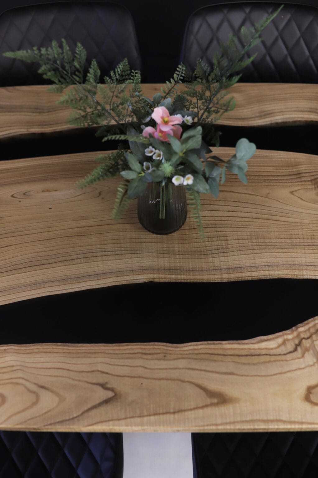 Wood’s Buddy Twin Black Epoxy River Solid Wood Oval Dining Table – 6 Seater Modern Live Edge Design