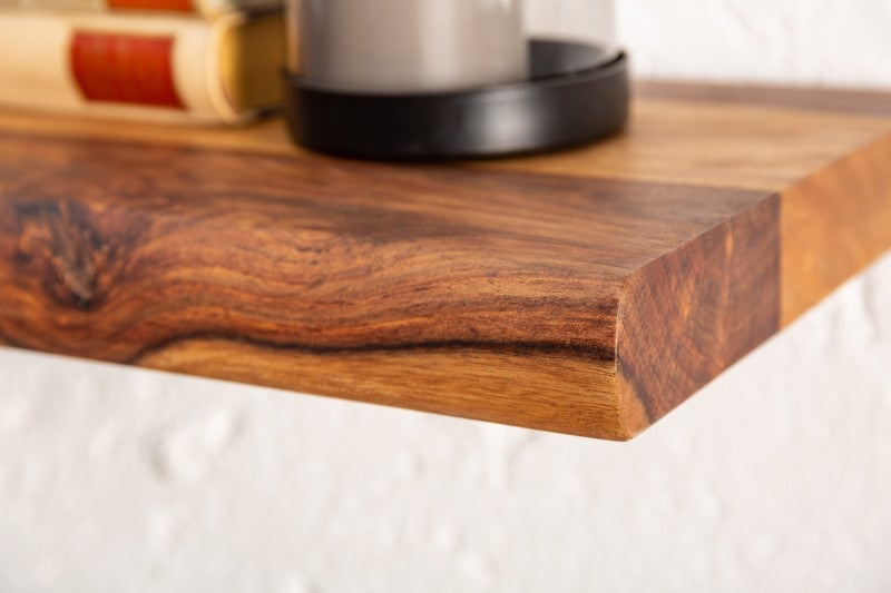 The Horizon Plank | Artisan Foundry | Wide Live-Edge Acacia Floating Shelf (Single) – Minimalist Architectural