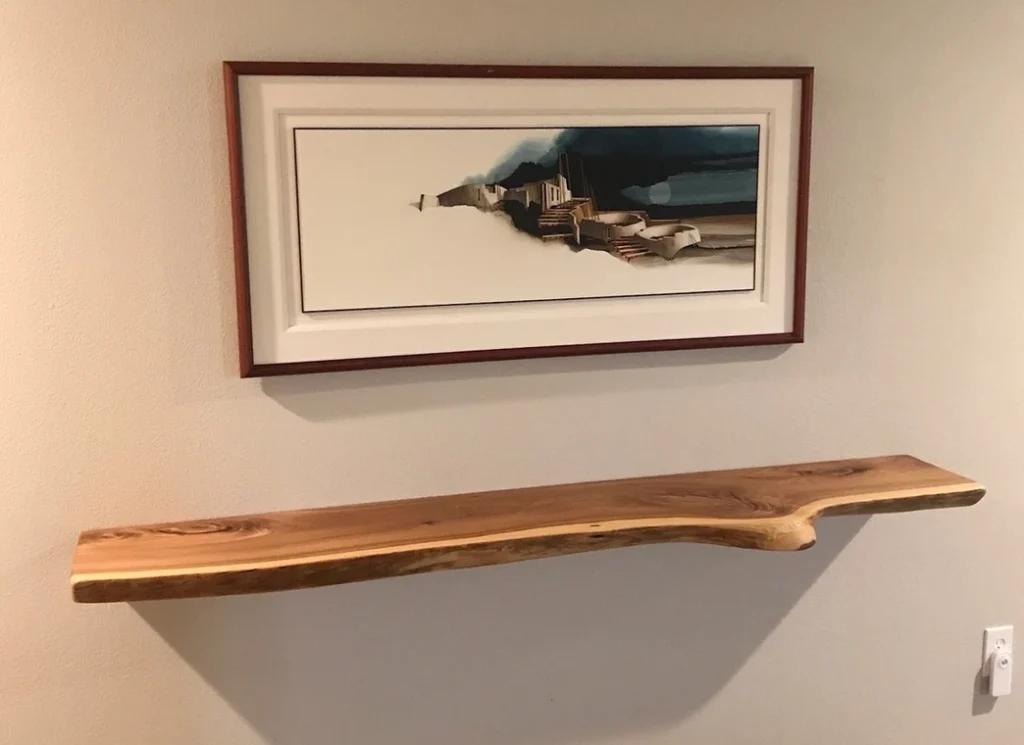 Custom Large Live Edge Wooden Shelf | Solid Wood Wall Shelf